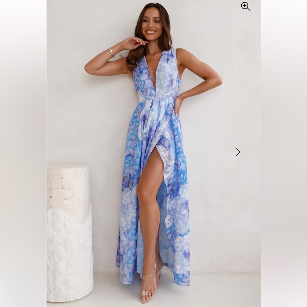 Hello Molly Gold Sky Maxi Dress Blue